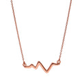 Rosévergoldet Sterlingsilber Herzschlag Anhänger an 45,5 cm Kette