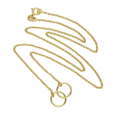 Vergoldet Sterlingsilber Karma Kreis Anhänger an 45,5cm Kette