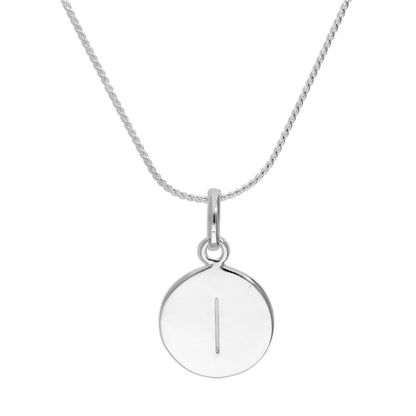 Sterling Silver Black Filled Initial Letter Necklace A - Z 16 - 22 Inches