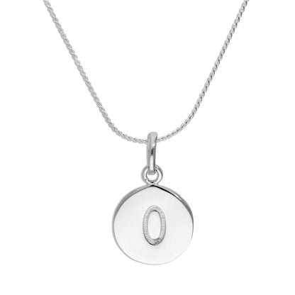 Sterling Silver Black Filled Initial Letter Necklace A - Z 16 - 22 Inches