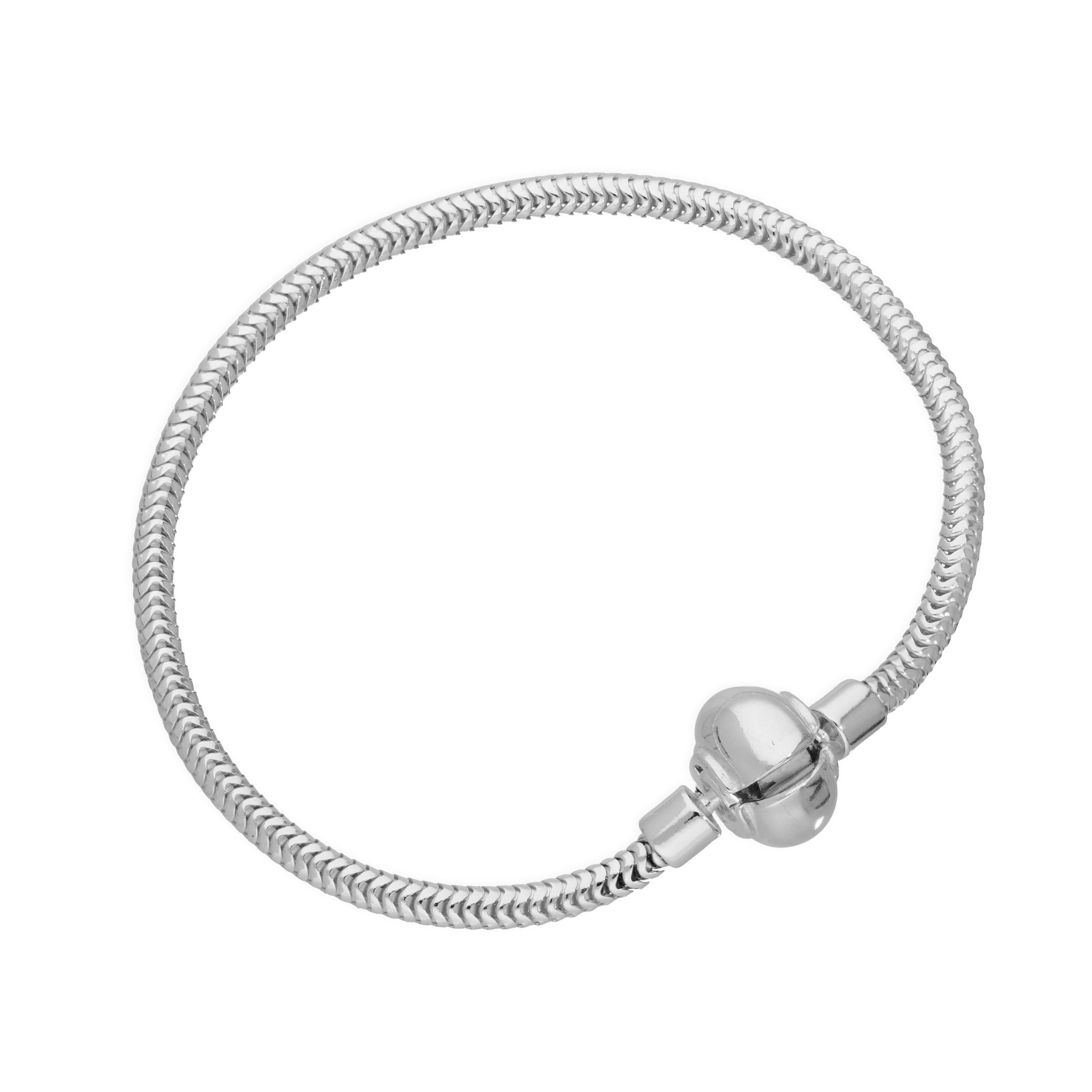 Sterlingsilber Perlen Charm Armband 6 Zoll - 8 Zoll