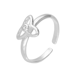 Sterlingsilber & CZ Kristall Triqueta Verstellbar Zehenring