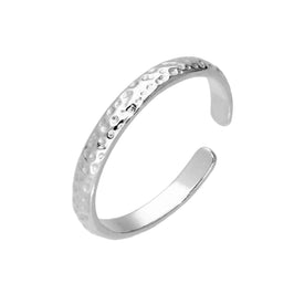 Sterlingsilber Gehämmert Oberfläche Verstellbar Zehenring