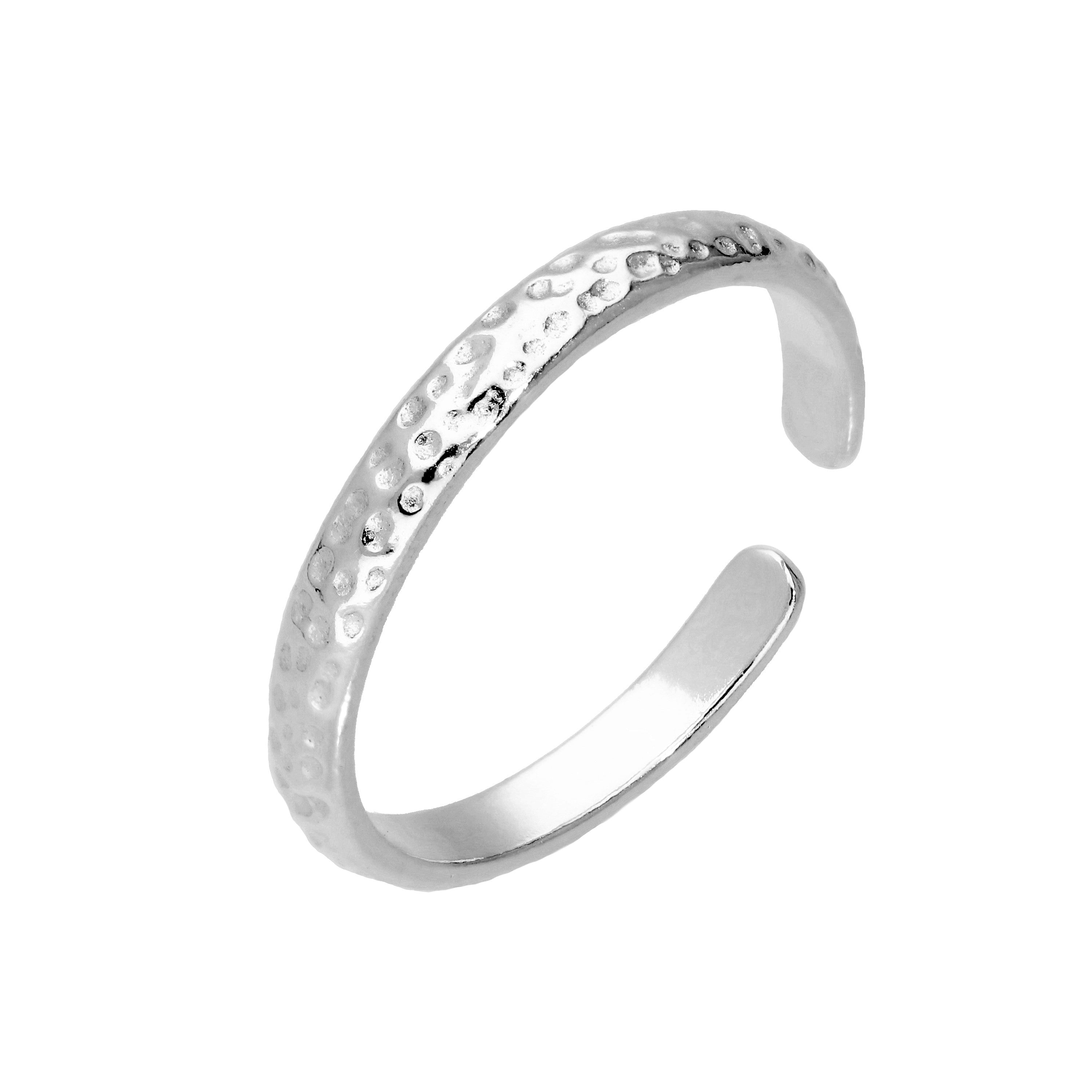 Sterlingsilber Gehämmert Oberfläche Verstellbar Zehenring