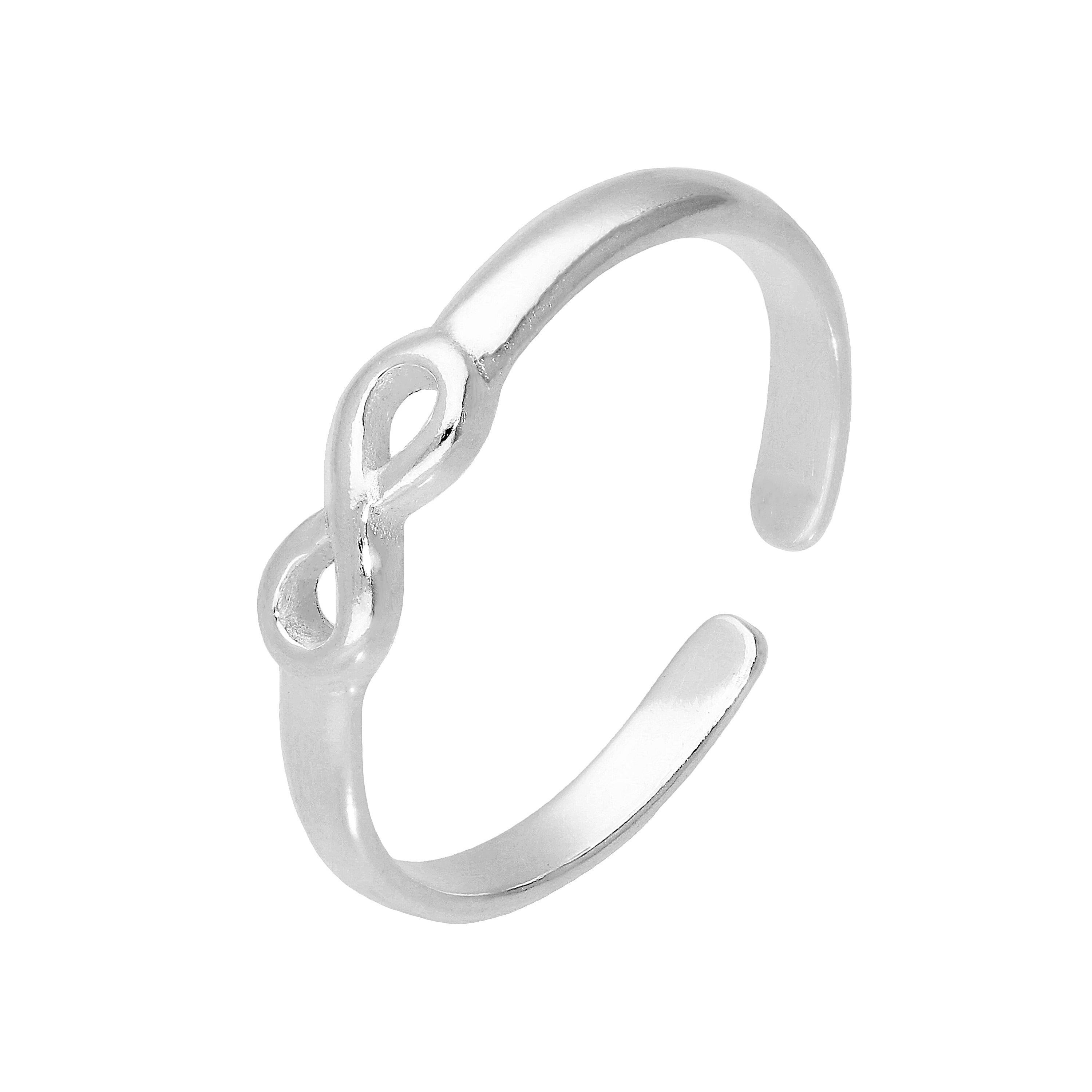 Sterlingsilber Unendlichkeitssymbol Verstellbar Zehenring
