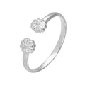 Verstellbarer Zehenring aus Sterlingsilber mit Blumen