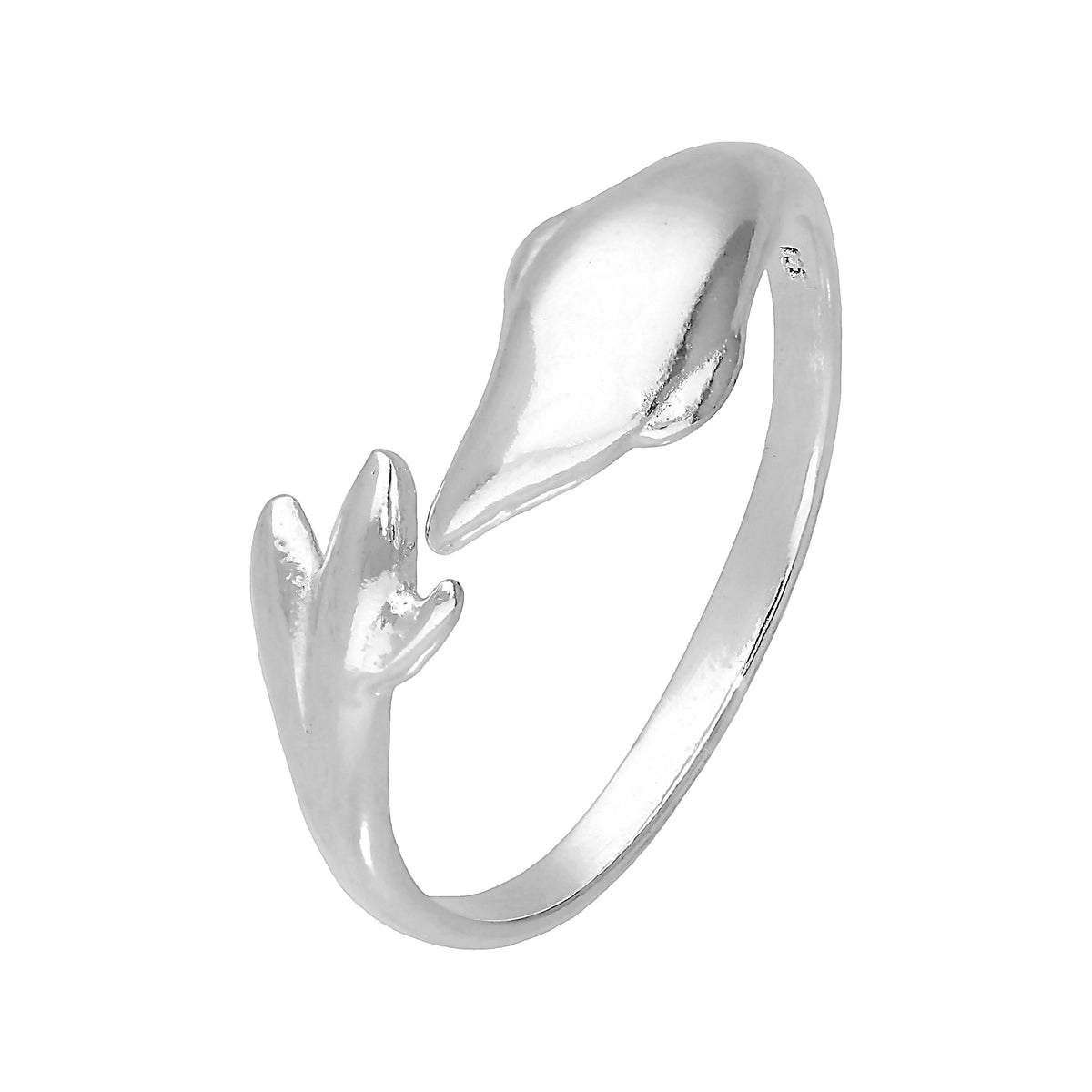 Verstellbarer Zehenring aus Sterlingsilber mit Delfin