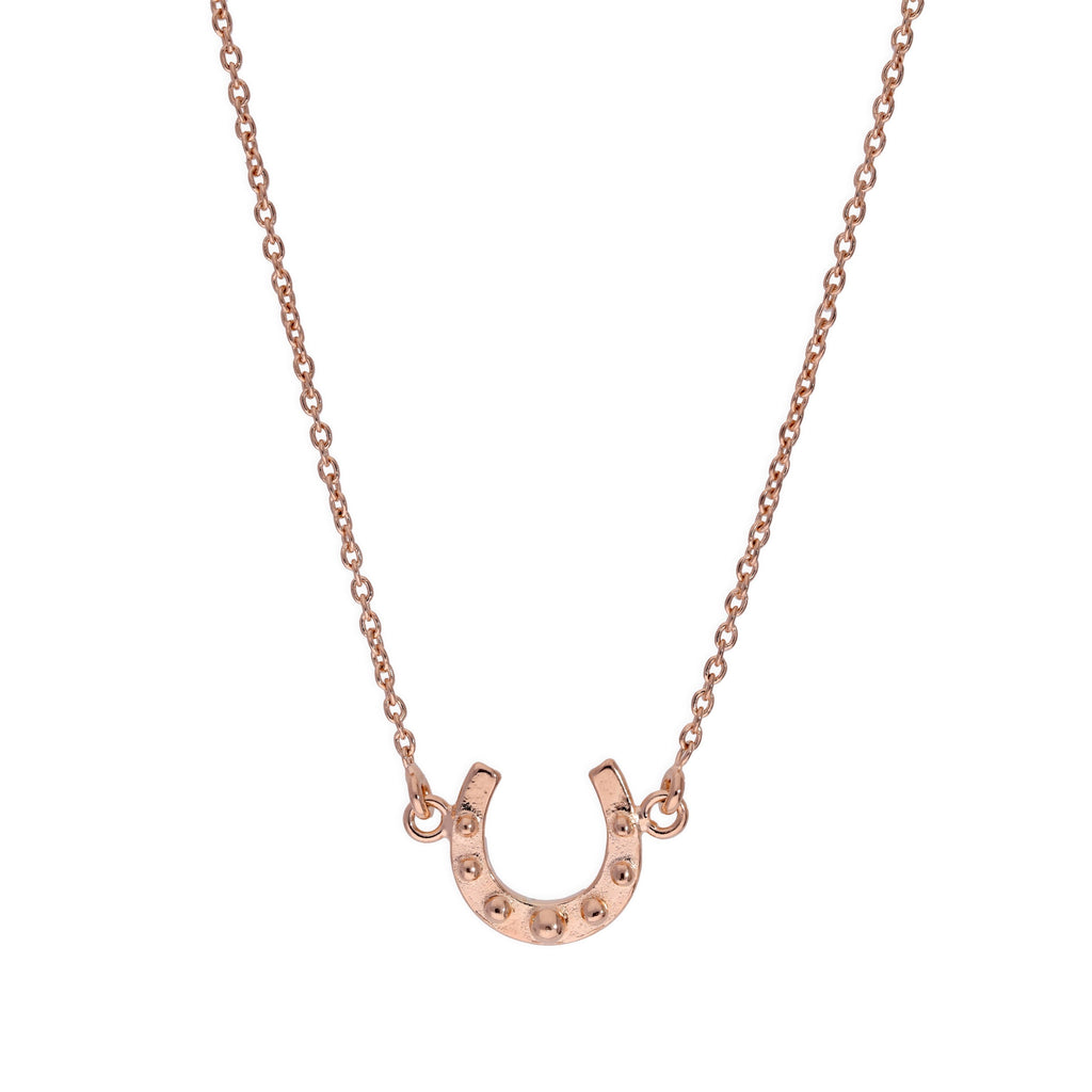 Rosévergoldet Sterlingsilber Glücks - Hufeisen Halskette