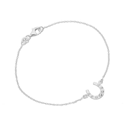 Sterlingsilber Glücks - Hufeisen 18cm Armband