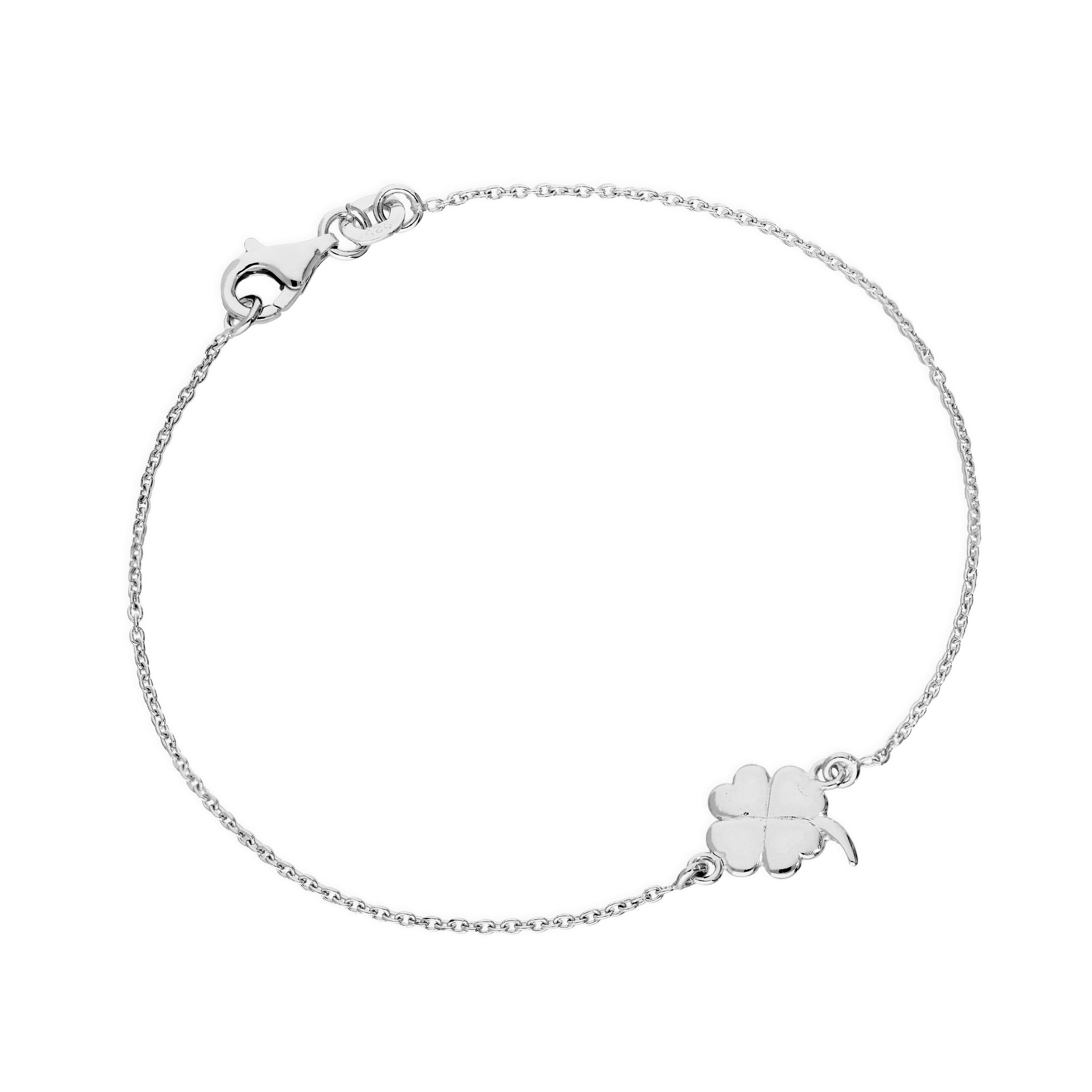 Sterlingsilber 4 - Blatt Kleeblatt 18 cm - Armband