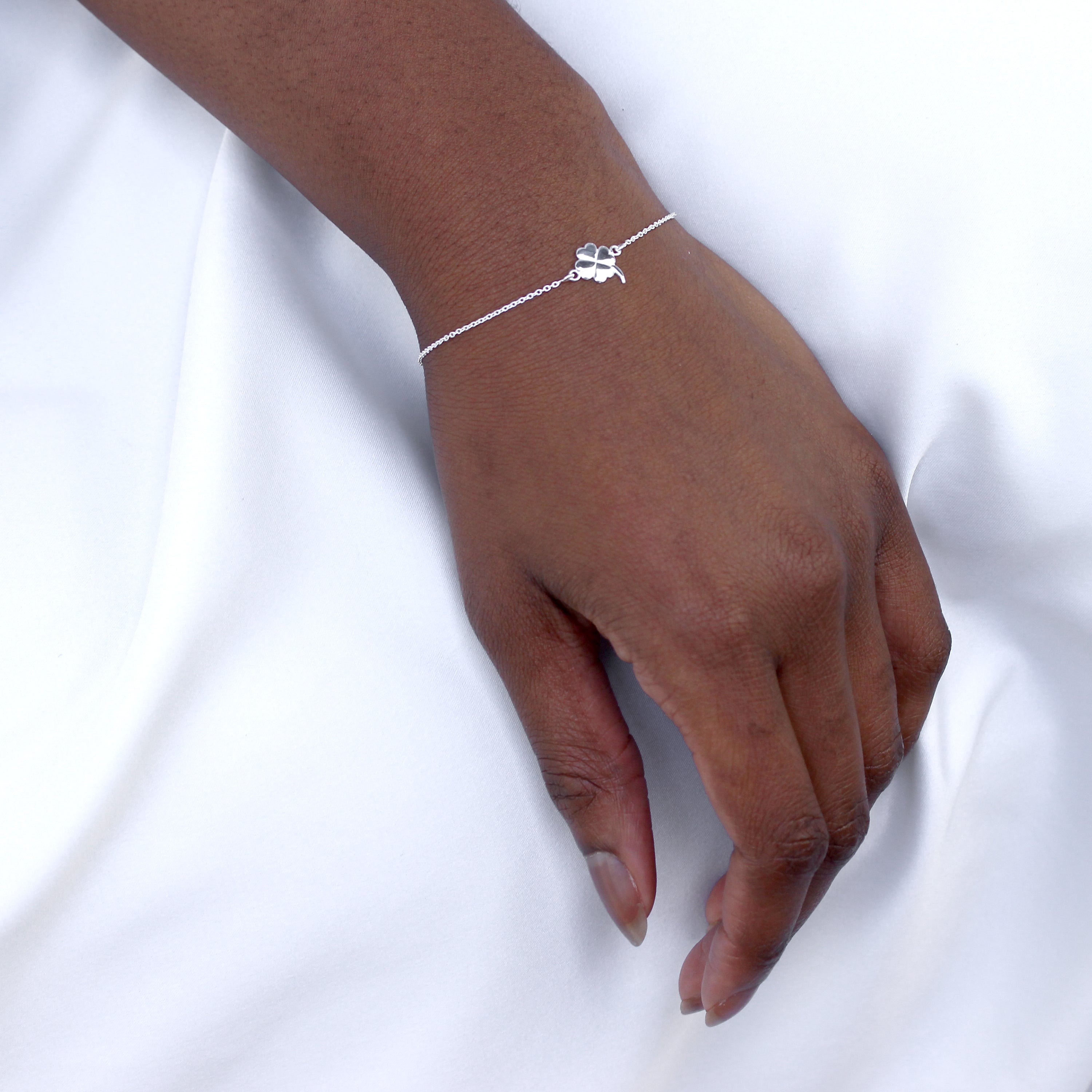 Sterlingsilber 4 - Blatt Kleeblatt 18 cm - Armband