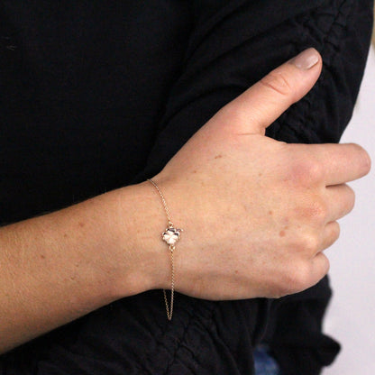 Rosévergoldet Sterlingsilber 4 - Blatt Kleeblatt18cm Armband