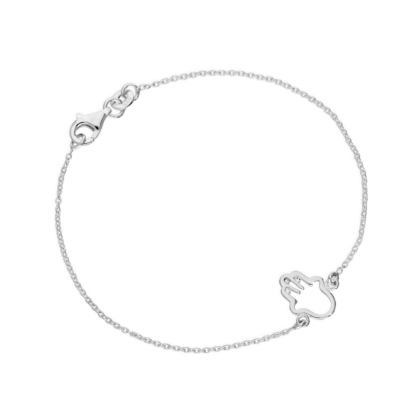 Sterlingsilber Hamsa Hand 18cm Armband