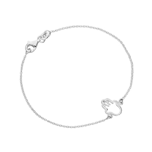 Sterlingsilber Hamsa Hand 18cm Armband