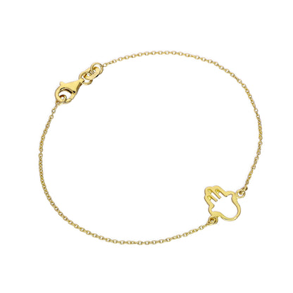 Vergoldet Sterlingsilber Hamsa Hand 18cm Armband