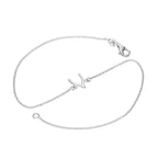 Sterlingsilber Wünschelrute Fußkette 25,5 cm