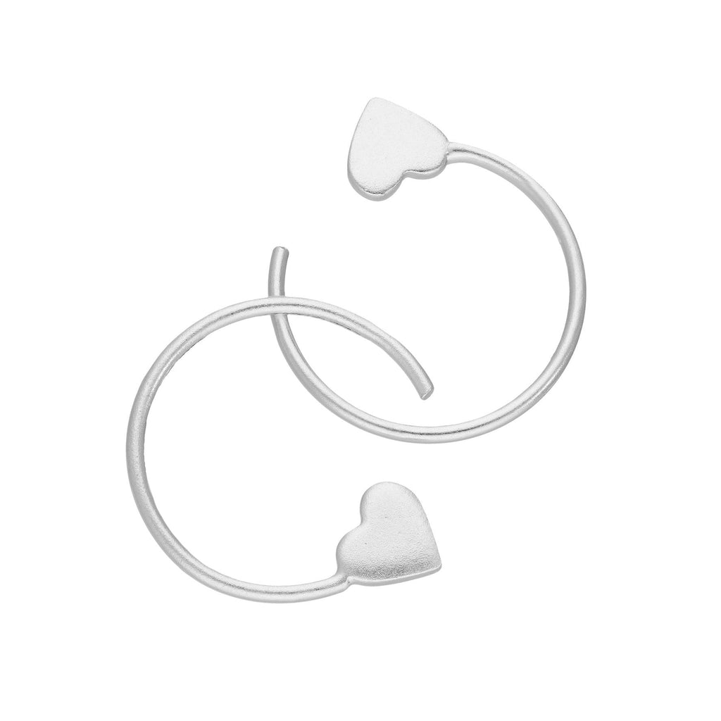 Sterlingsilber Herz Durchzieher Ohrringe
