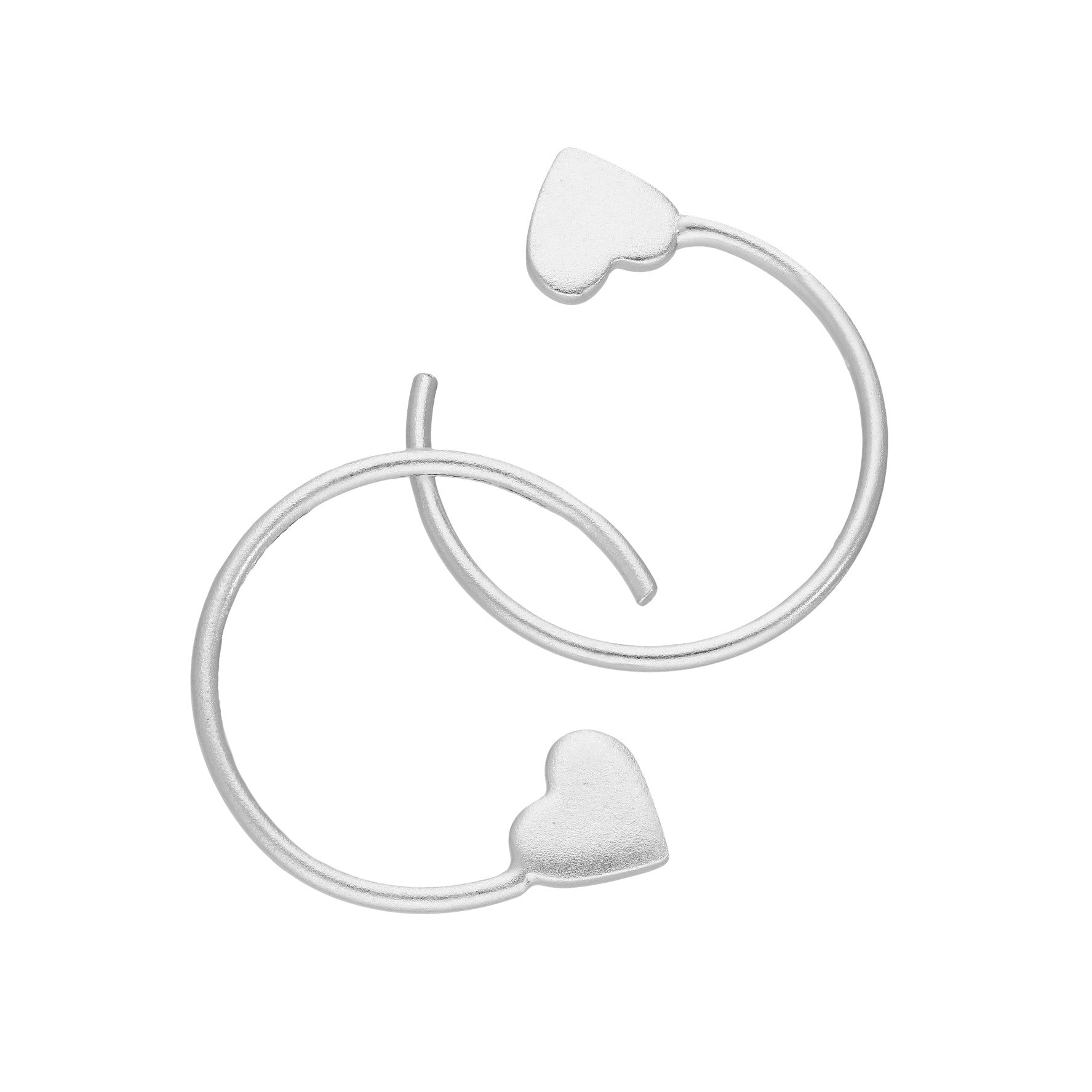 Sterlingsilber Herz Durchzieher Ohrringe