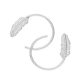 Sterlingsilber Blatt Durchzieher Baumelnde Ohrringe