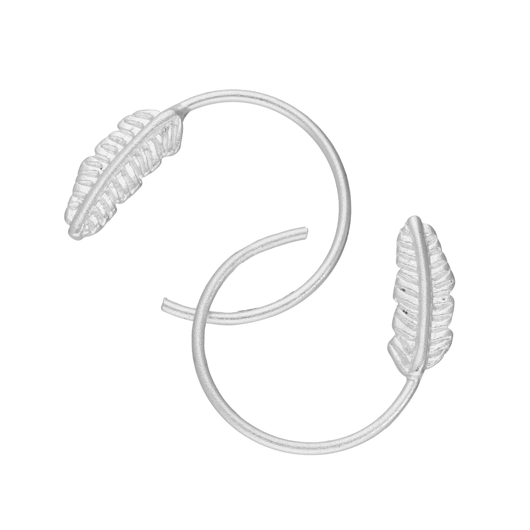Sterlingsilber Blatt Durchzieher Baumelnde Ohrringe