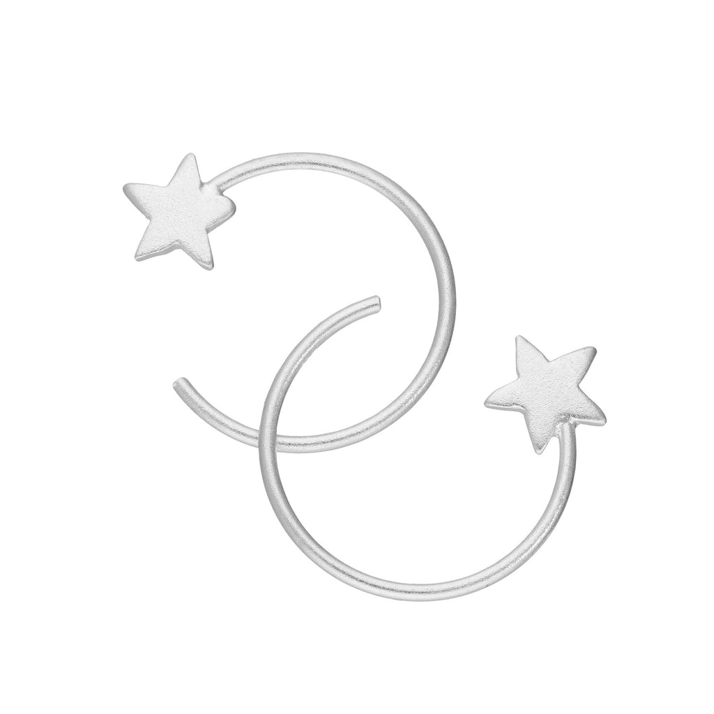 Sterlingsilber Stern Durchzieher Ohrringe