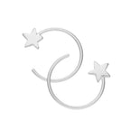 Sterlingsilber Stern Durchzieher Ohrringe