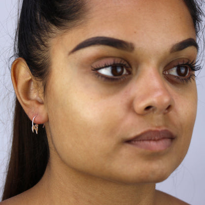 Sterlingsilber Katze Durchzieher Ohrringe