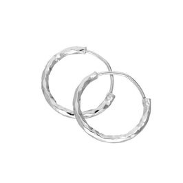 Sterlingsilber Diamantschliff 14 mm Creolen Ohrringe