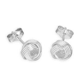 Sterlingsilber 6 mm Knoten Ohrstecker