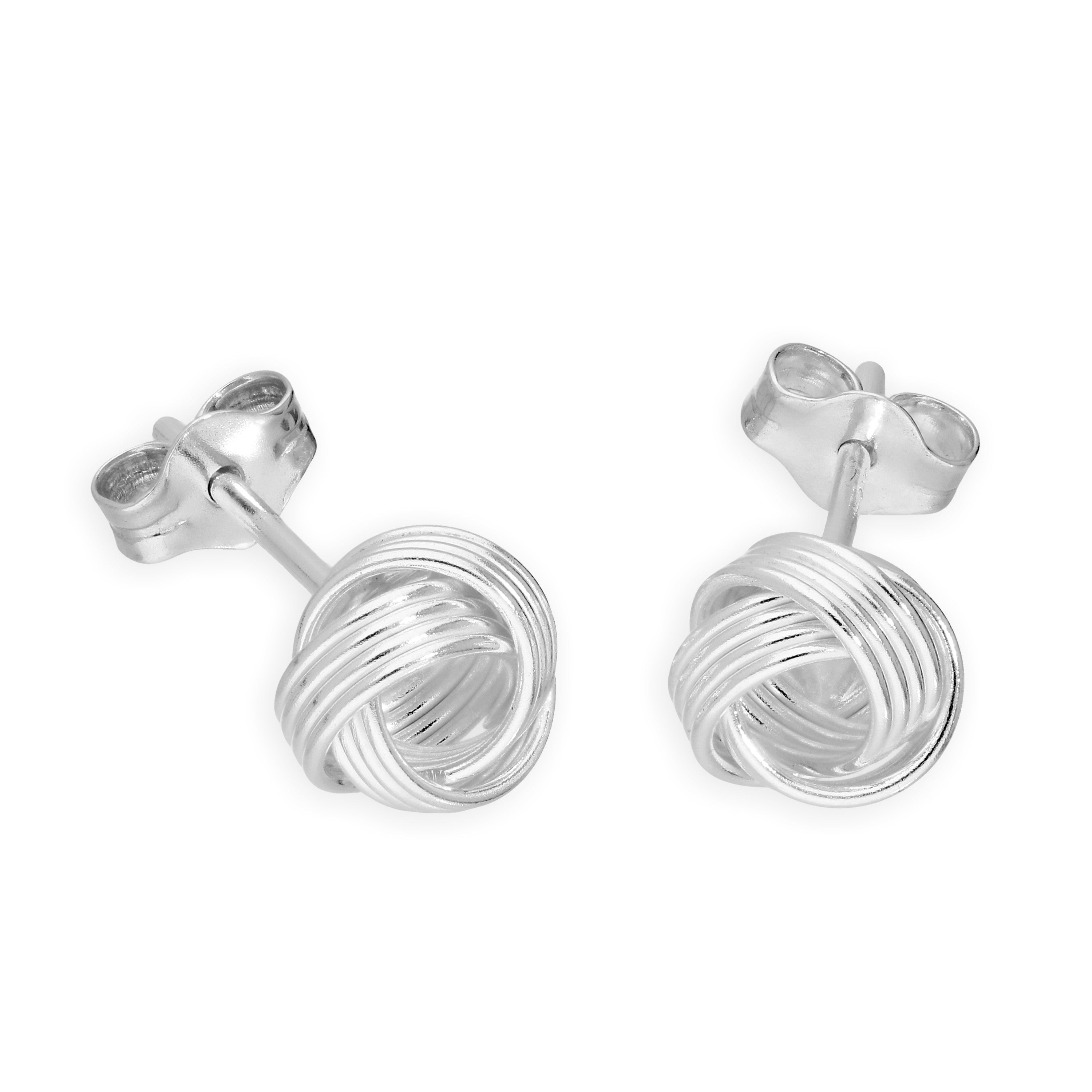 Sterlingsilber 6 mm Knoten Ohrstecker