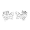 Sterlingsilber Offen Schmetterling Ohrstecker