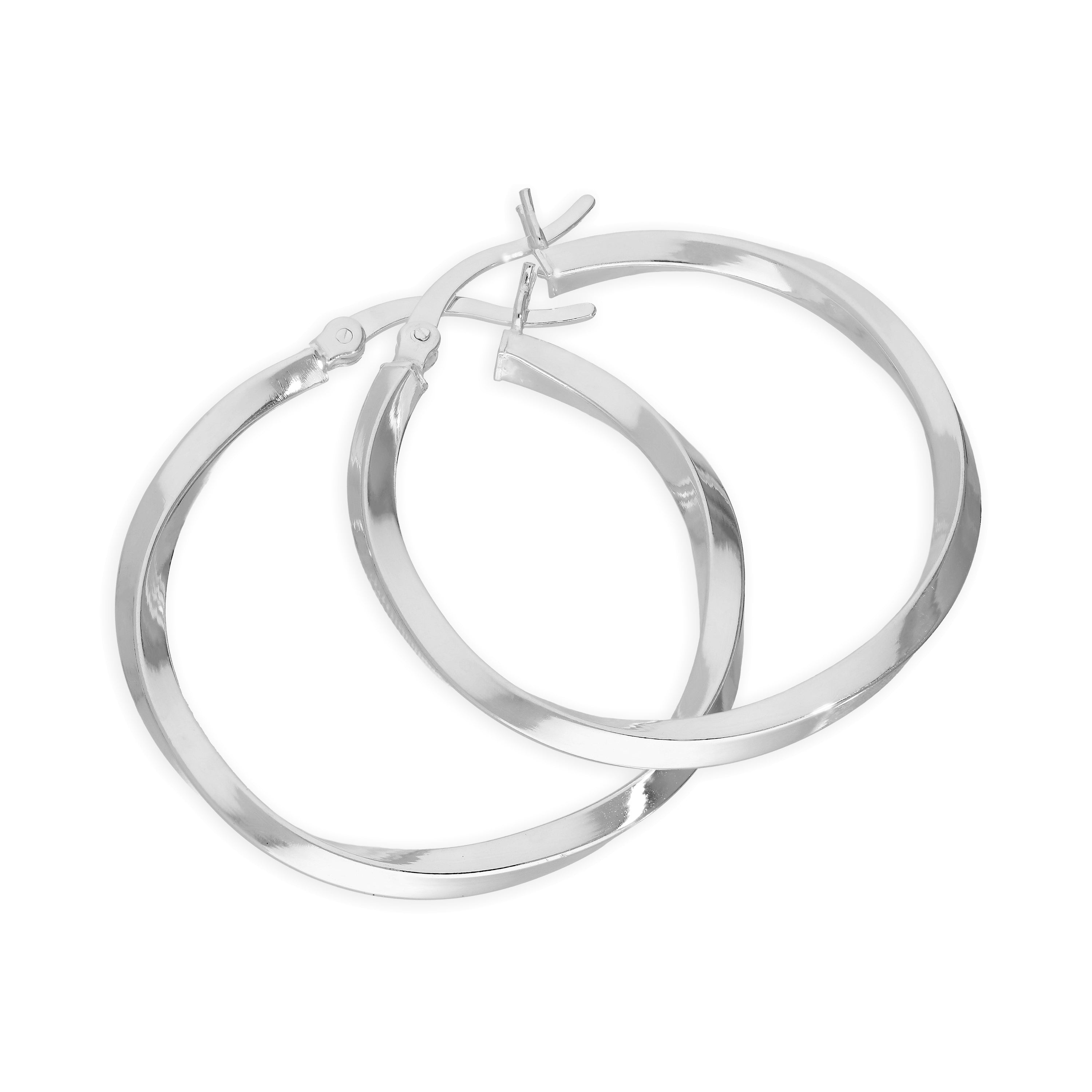 Sterlingsilber Gedreht 31 mm Creolen Ohrringe