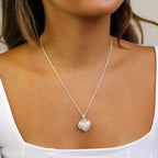 Sterlingsilber Filigran Herz Medaillon an 45,5 cm Kette