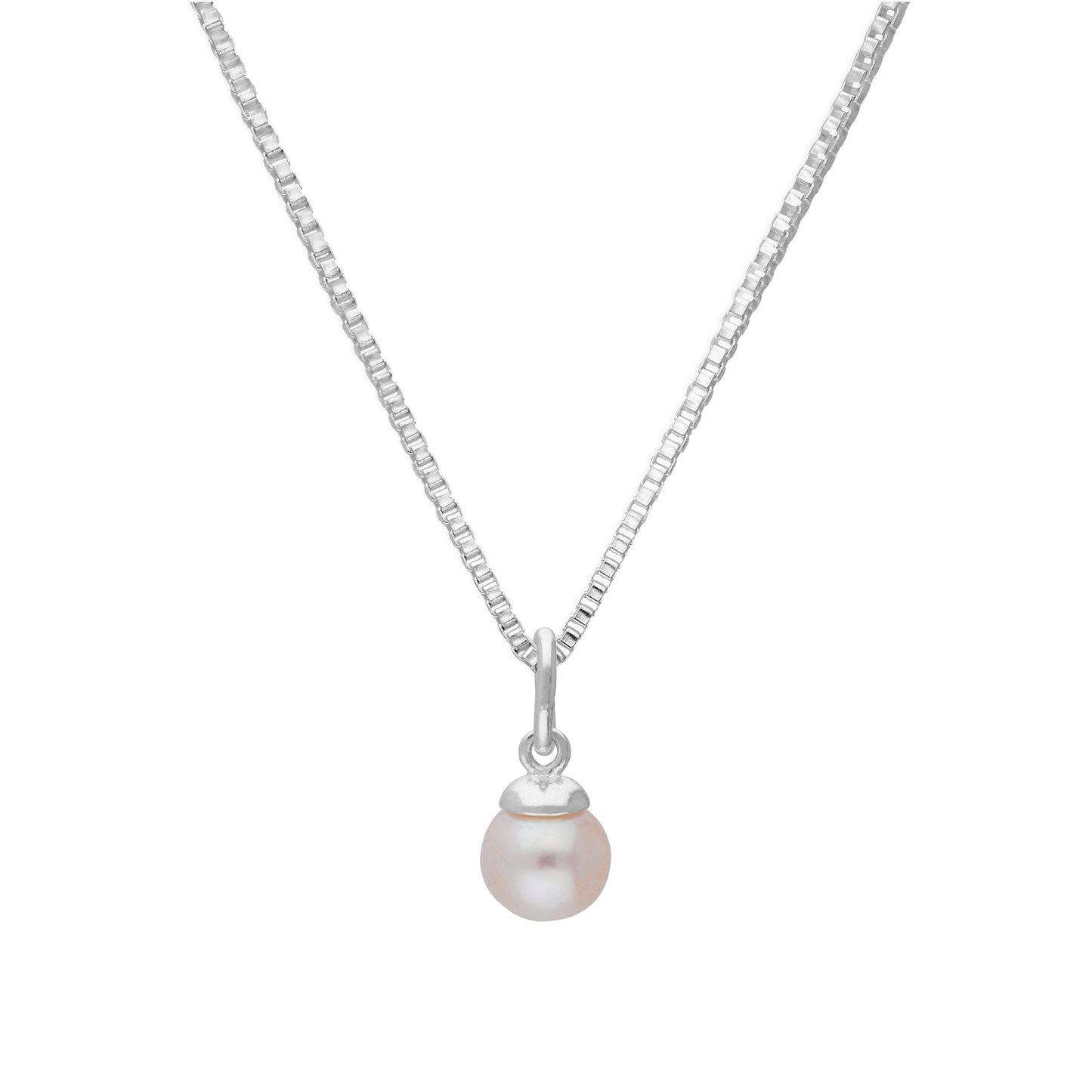 Sterlingsilber und Perlenanhänger an einer Kette, 14–22 Zoll, Perlen