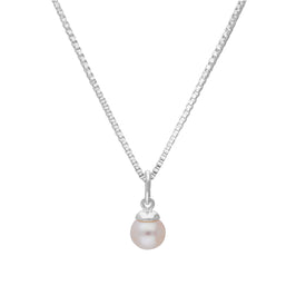 Sterlingsilber und Perlenanhänger an einer Kette, 35–55 cm, Perlen