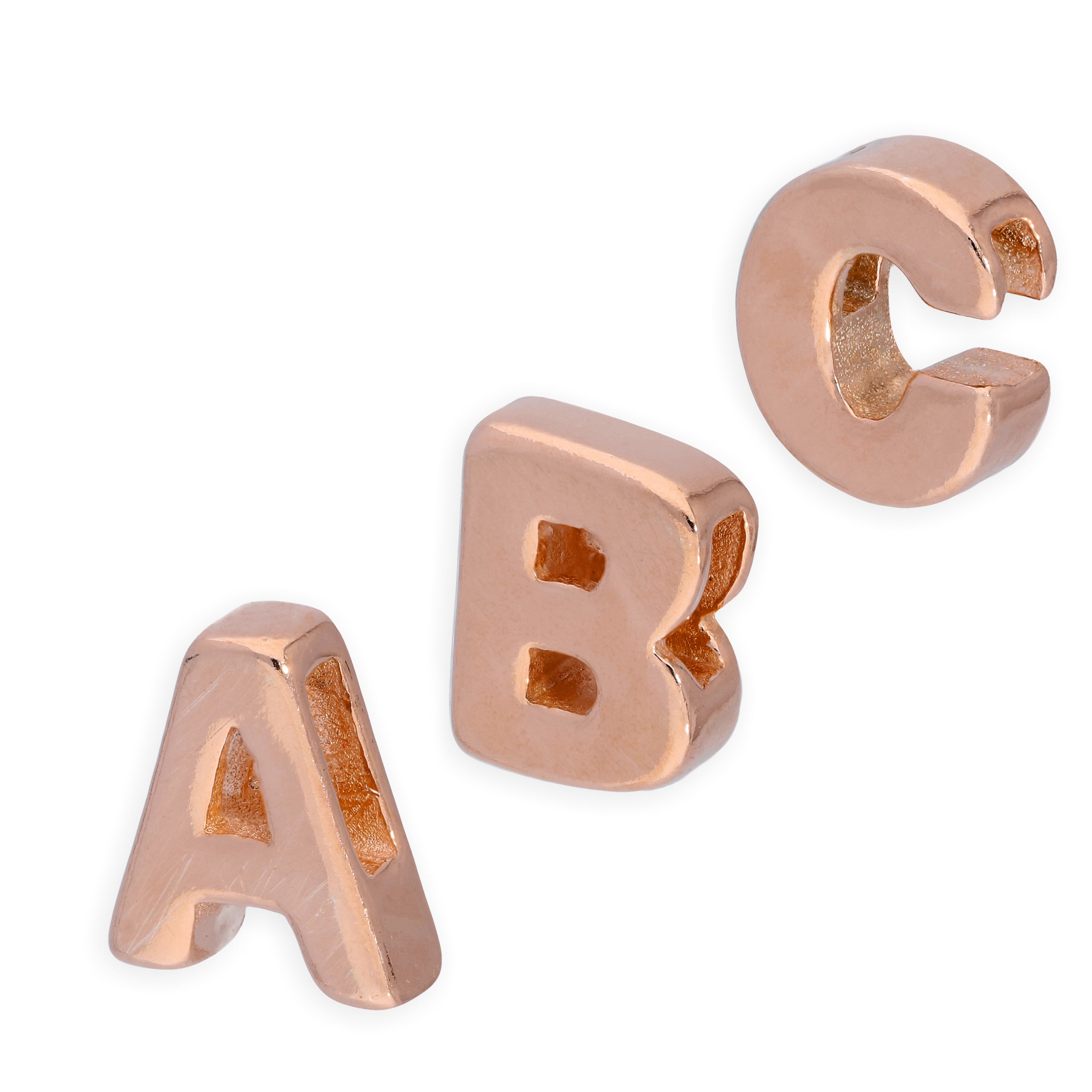Roségold plattierter Sterlingsilber Alphabet Buchstaben-Anhänger A - Z