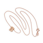 Roségold-beschichtete Halskette aus Sterlingsilber mit Anhänger in Form des Buchstabens B, 14–32 Zoll