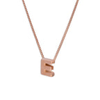 Roségold-beschichtete Halskette aus Sterlingsilber mit Buchstabe E, 14–32 Zoll