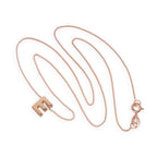 Roségold-beschichtete Halskette aus Sterlingsilber mit Buchstabe E, 14–32 Zoll