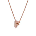 Roségold-beschichtete Halskette aus Sterlingsilber mit Anhänger in Form des Buchstabens F, 14–32 Zoll