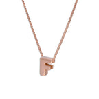 Roségold-beschichtete Halskette aus Sterlingsilber mit Anhänger in Form des Buchstabens F, 14–32 Zoll