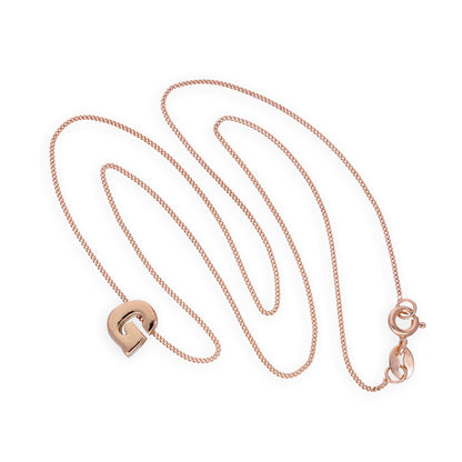 Roségold-beschichtete Halskette aus Sterlingsilber mit Buchstabe G, 14–32 Zoll