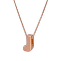 Roségold-beschichtete Halskette aus Sterlingsilber mit Anhänger in Form des Buchstabens J, 14–32 Zoll