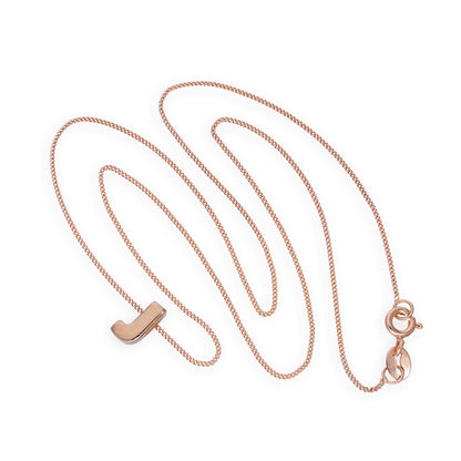 Roségold-beschichtete Halskette aus Sterlingsilber mit Anhänger in Form des Buchstabens J, 14–32 Zoll