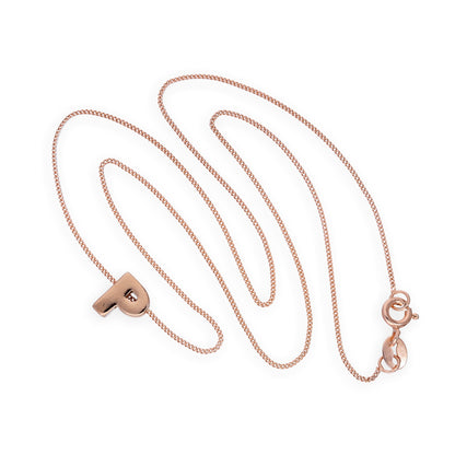 Roségold-beschichtete Halskette aus Sterlingsilber mit Buchstabe P, 14–32 Zoll