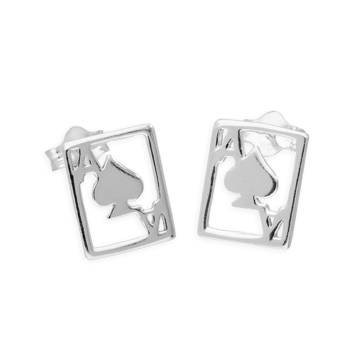 Sterlingsilber Pik As Ohrstecker
