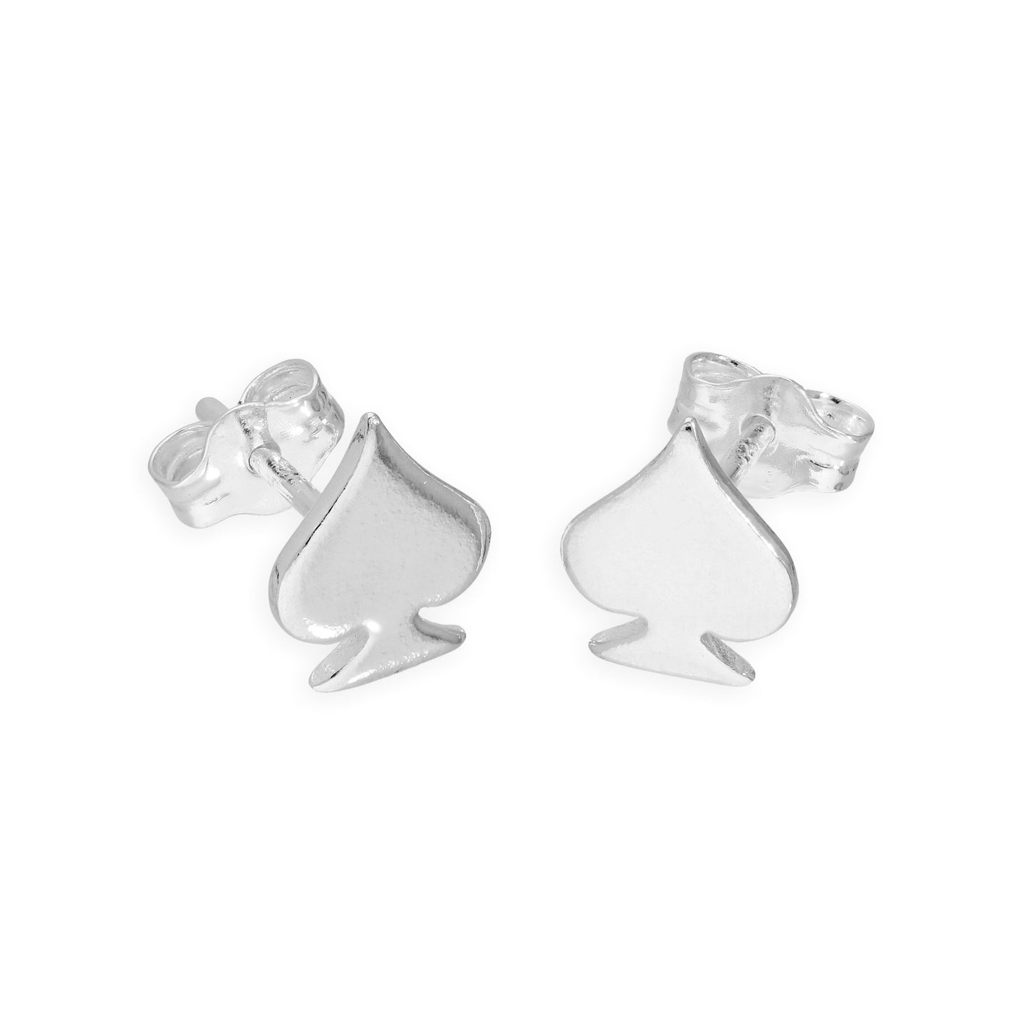 Sterling Silver Spades Stud Earrings