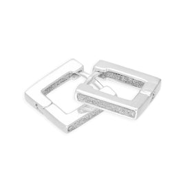 Sterlingsilber Mattiert Quadrat Creolen Ohrstecker