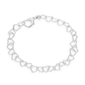 Sterlingsilber 19 cm Herzen Armband mit Herz Verschluss