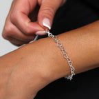 Sterlingsilber 19 cm Herzen Armband mit Herz Verschluss